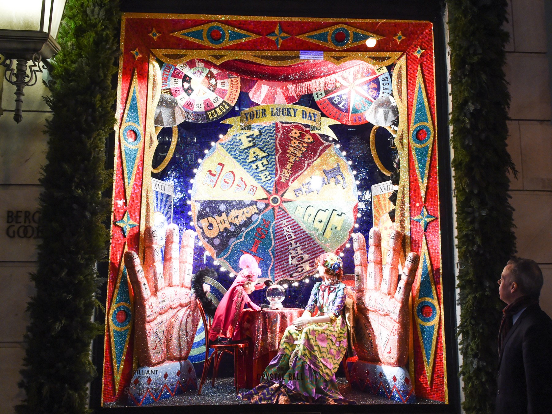 a group of people standing in front of a building